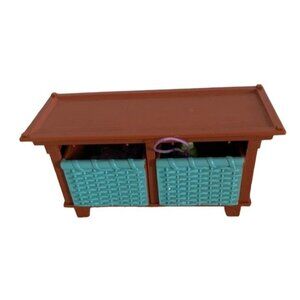 Fisher-Price Loving Family Bench With Baskets Dollhouse Furniture 2006 Toy